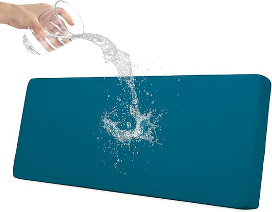 Easy-Going 100% Waterproof Oversized Sofa Seat Cushion Slipcovers Couch Cushion Cover Stretch Furniture Protector for Kids, Pets (Oversized Sofa Cushion, Peacock Blue)