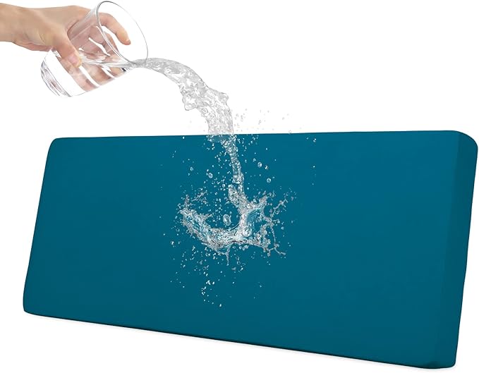 Easy-Going 100% Waterproof Sofa Seat Cushion Slipcovers Couch Cushion Cover Stretch Furniture Protector for Kids, Pets (Sofa Cushion, Peacock Blue)
