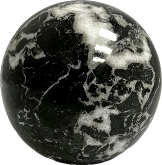 Decorative Black Marble Sphere, Stone Sphere Ball Decor - Large, 4 Inch