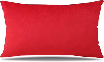 Artscope Luxury Velvet Pillow Covers Decorative Rectangle Pillowcases Soft Solid Cushion Cases for Couch Sofa Bedroom Car Decor 12x20 Inch Red