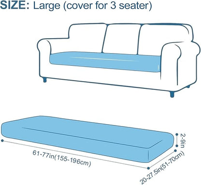 Smiry Printed Couch Cushion Covers, Stretch Soft Couch Covers for Sofa, Washable Non-Slip Sofa Slipcover Furniture Protector for Indoor and Outdoor (Large, Brown and White)
