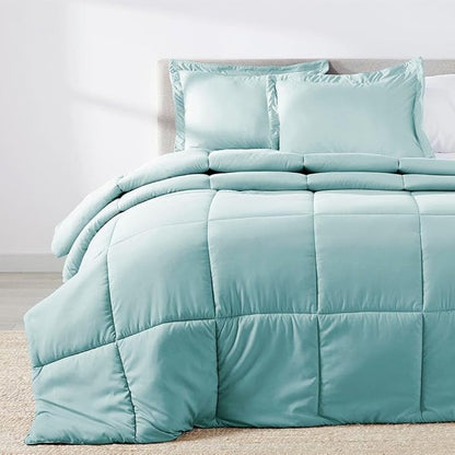 PeachSkinSheets Night Sweats: The Original 1500TC Soft Super Full/XL Full Oversized Comforter Set Beach Blue