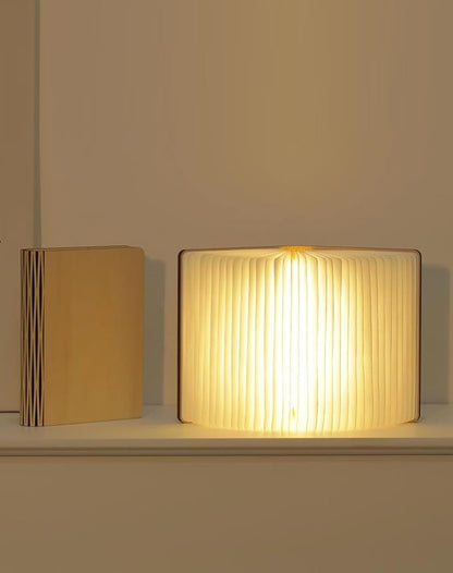 Wooden Book Lamp - Portable Folding LED Book Light for Reading, Unique Gift for Book Lovers, Magnetic Mood Lighting for Home&Library Decor (Maple)