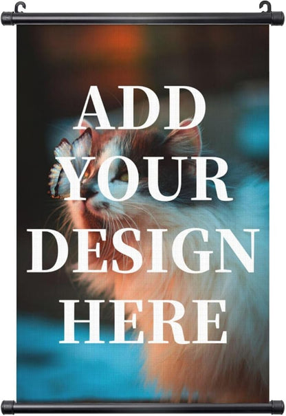 QXYIYBU Custom Hanging Poster Personalized Design Your Own Photo Logo Text Wall Art Adjustable Wooden Frame Canvas Poster Prints Decor for Living Room Bedroom 16 x 24 in