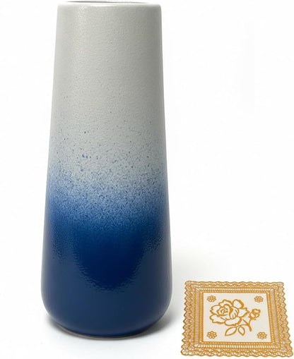 11 Inch Vase Ceramic Vase, Big Flower Vases for Modern Farmhouse, Room, Home, Kitchen, Housewarming, Coffee, Table, Boho, Shelf, Vintage, Bookshelf, Dinning, Office, Coffee Home Decor (Gradient Blue)