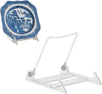 KINGDOM SOLUTIONS Made in USA 36-Pack Adjustable Acrylic Easels - Plate Stand - Sturdy Book Stand for Art, Pictures, Plates, Frames - Unique on The Market