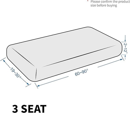 MAXIJIN Velvet Stretch Couch Cushion Covers Soft Sofa Cushion Cover Replacement Sofa Seat Slipcovers Furniture Protector with Elastic Bottom (1 Piece Sofa Seat Slipcovers, Blackish Green)