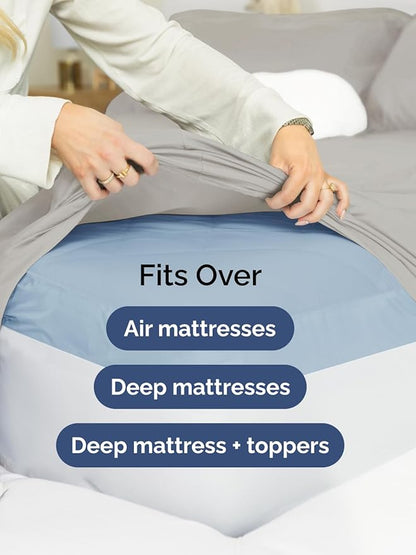 Extra Deep Twin XL Sheet Set - 4 Piece Breathable and Cooling Sheets - Hotel Luxury Bed Sheets Set - Easy Fit - Soft, Wrinkle Free and Comfy Sheets Set - Light Grey Sheet Set with Extra Deep Pockets