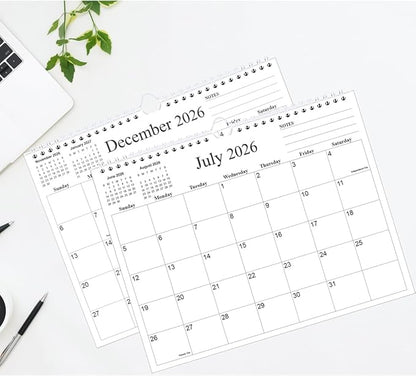 2026 Calendar - 18 Months Calendar 2026 from January 2026 to June 2027, Wall Calendar 2026 with Thick Paper for Home/Office/School, 8.5" x 11", Black