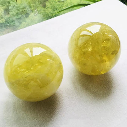 4-5cm/1.57-1.96inch Topaz Ball Polished Natural Yellow Crystal Sphere Decorative Sphere Healing Crystals Ball Healing Stone Crafts Home Decor Ornament Gifts (Topaz, 40-50mm)