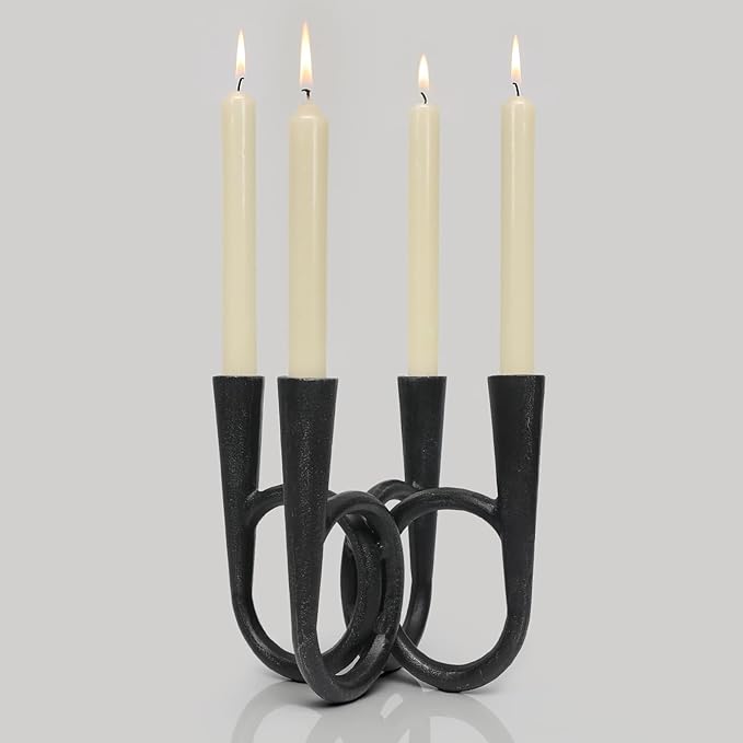 Antique Brass Candle Holder, Iron Taper Candle Holders, Vintage Cast Iron Decorative Candle Stands, Tall Candle Holders for Wedding, Dining Table, Home Decor