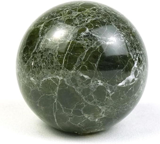 Decorative Green Marble Sphere, Stone Sphere Ball Decor - Large, 4 Inch Dia.