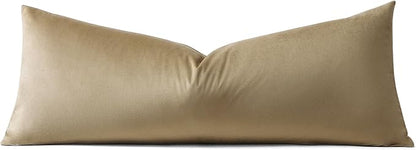 Artscope Luxury Velvet Lumbar Pillow Cover Super Soft Decorative Rectangle Throw Pillow Covers Case Cushion Covers for Sofa Couch Bedroom Car Decor 14x36 Inch Tan