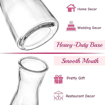 Set of 12 Glass Bud Vases, 6 Oz Clear Small Vases for Flowers Centerpieces, Minimalist Decorative Bulk Vases for Wedding, Birthday, Events, Dining Room Decor