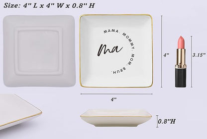 Funny Mom Gift From Daughter Son,Mother's Day Gifts for Mom-Birthday Thanksgiving New Year Christmas Gifts for Mom-Best Friend Mom-Mama Mommy Mom Bruh-Ceramic Jewelry Tray Trinket Holder Ring Dish