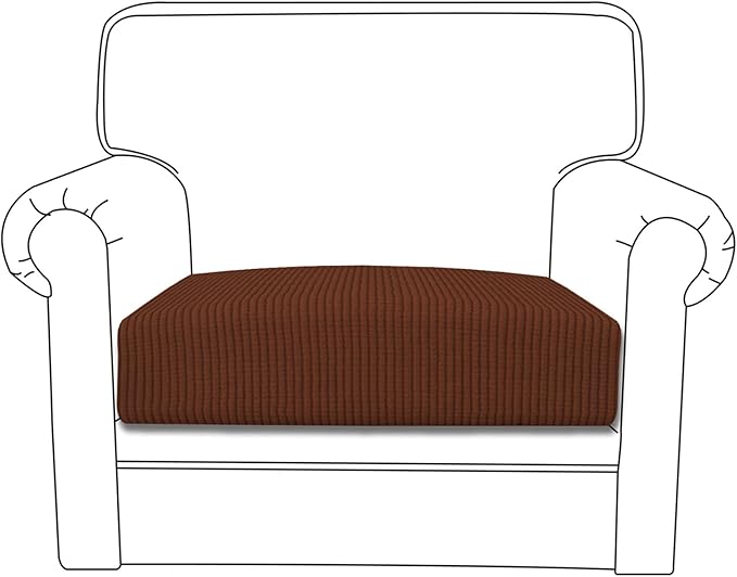 Easy-Going Stretch Cushion Cover Sofa Cushion Furniture Protector Sofa Seat Sofa slipcover Sofa Cover Soft Flexibility with Elastic Bottom(Chair Cushion,Coffee)