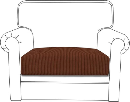 Easy-Going Stretch Cushion Cover Sofa Cushion Furniture Protector Sofa Seat Sofa slipcover Sofa Cover Soft Flexibility with Elastic Bottom(Chair Cushion,Coffee)