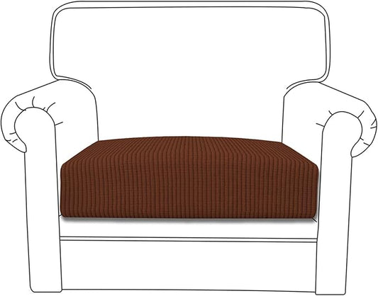Easy-Going Stretch Cushion Cover Sofa Cushion Furniture Protector Sofa Seat Sofa slipcover Sofa Cover Soft Flexibility with Elastic Bottom(Chair Cushion,Coffee)