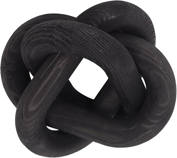 Wood Knot Decor, Home Decor Living Room 3 Link Wood Chain Link Decor Coffee Table Decor Table Decor Modern Decor for Home(Black)