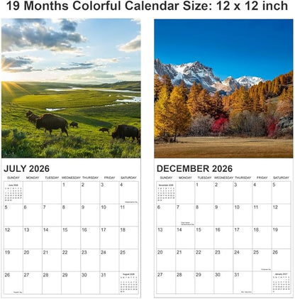 2026 Calendar for Wall, National Parks Calendar 2026-2027 from January 2026 - June 2027, 12" x 24" Opened 18 Months Calendar, Full Page Months Thick & Sturdy Paper for Gift Perfect Organizing