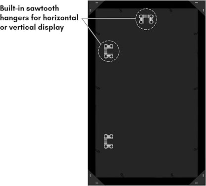 Americanflat 12x20 Picture Frame with Polished Plexiglass - Black Picture Frame - Wide Photo Frames Made of Engineered Wood for Vertical or Horizontal Wall Display - Epic Collection - Black