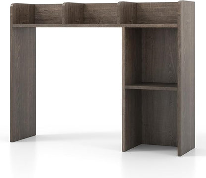 Desktop Bookshelf, 3-Tier Wood Countertop Bookcase with 5 Shelves, Desk Hutch for College Dorm, Multipurpose Desk Organizer Shelf Display Rack for Home Office, Hutch Top Only