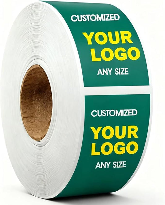 Custom Stickers Personalized Logo Sticker – Customized Business Labels with Any Design Name+ Image – Roll Packed – Fade Resistant,Multi Shapes,Sizes