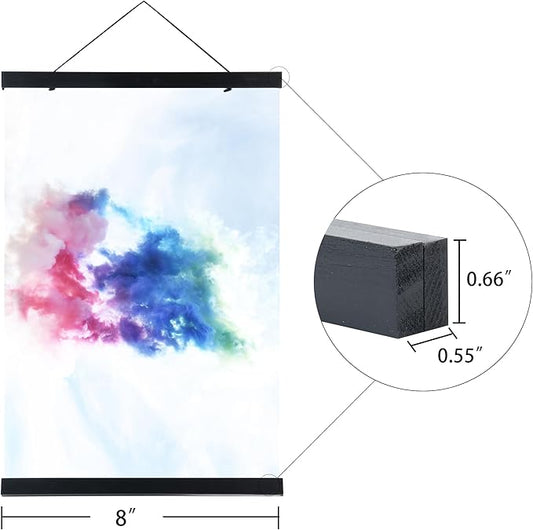 Medog Magnetic Poster Hanger Frame, 8x10 8x12 8x18 Poster Frame,For Magnet Canvas Print Poster Hanging Kit,Black,1 Pack