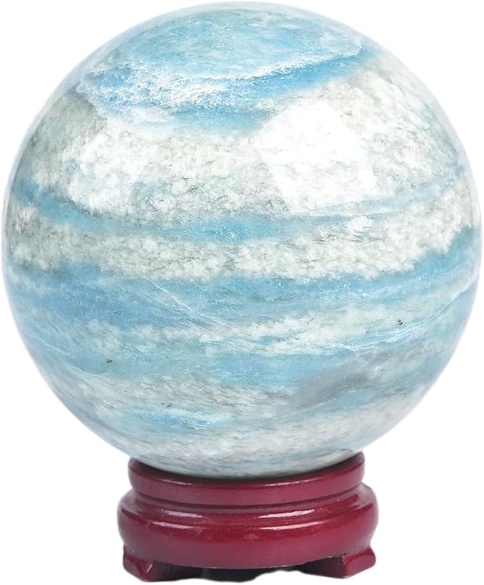 JIC Gem Natural Large Healing Crystal Sphere Ball Trolleite Crystal Decorative Ball Chakra Meditation Fengshui (110-120mm)