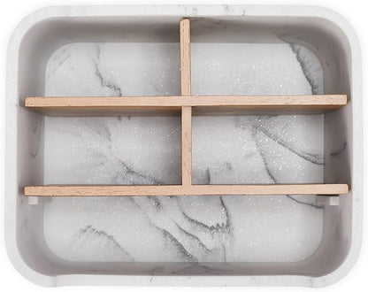 Desk Organizers, Marble Remote Holders for Table, Modern Office Controller Pen Phone Holder Organizer, Stylish Caddy and Storage Accessories for Bedside Nightstand Desktop Coffee Table
