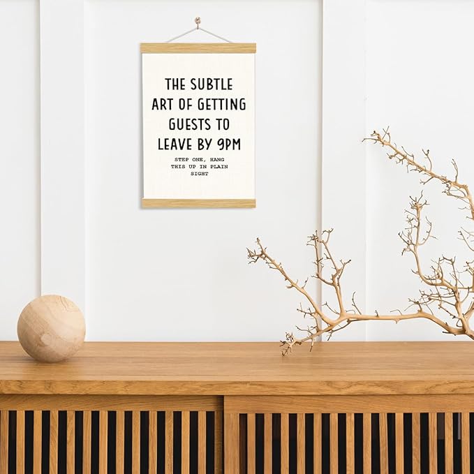YGSDZY Funny Canvas Poster, The Subtle Art of Greeting Guests to Leave By 9 pm, Decorative Hanging Poster, Funny Kitchen Decor, Living Room Decors, Housewarming Decors, 11.8 * 15.7