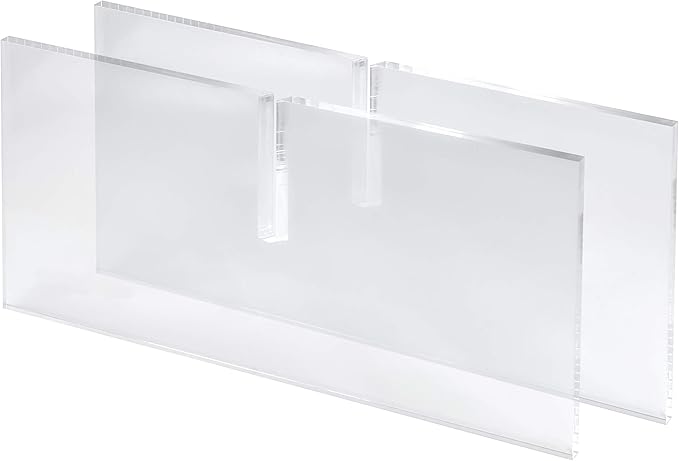Red Co. Transparent Clear Acrylic Book Holder 2 Piece Reading Stand for Open and Closed Books, Magazines, Textbooks 6" x 11" x 6"