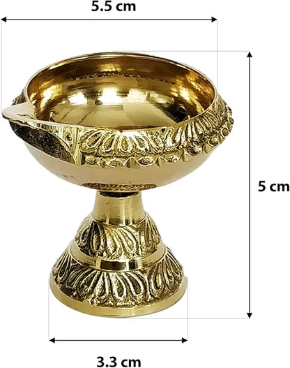Shubhkart Premium Handmade Brass Diya with Kuber Stand Artisanal Oil Lamp for Elegant Home Décor, Prayer Rooms, Yoga, Festive Ceremonies & Gifting with Long-Lasting Shine and Handcrafted Detailing