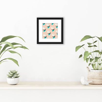 Americanflat 6x6 Picture Frame with Shatter-Resistant Glass - Use as 4x4 Frame with Mat or Display 6x6 Photo Without Mat - Streamline Collection - Square Frames for Tabletop or Wall - Black