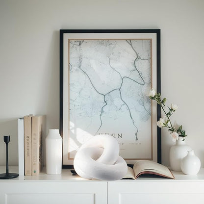 Wood Knot Décor-2 Link Wooden Chain Link Home Decor,Coffee Table Decor Book Shelf Decor Accents Art Decor Living Room Decor Items (White)