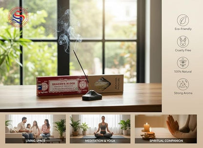 Satya Smudge Incense Stick – Hand-Rolled Indian Masala Incense for Meditation, Yoga & Spiritual Cleansing Pack of 6 (Smudge Dragon Blood)