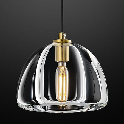 Modern Gold Pendant Lights Kitchen Island Ceiling Chandelier Indoor Crystal Hanging Light Fixtures for Dining Room Kitchen Living Room Bedroom（B-1Pack）
