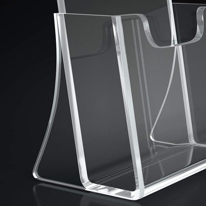 HIIMIEI 2 Pack 4 inch Wide Acrylic Brochure Holders for Pamphlets, Cards, Brochures, Magazines, Literature, Pamphlets Display Stand for Countertop