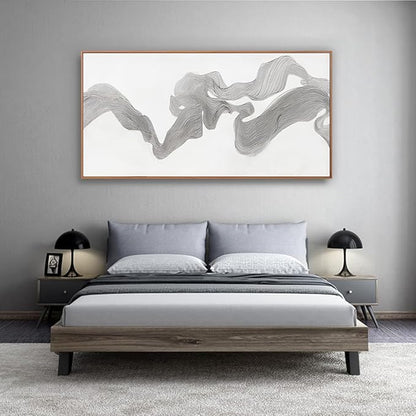 Abstract Canvas Wall Art Abstract Mist Texture Art With White Background Artwork Canvas Prints Canvas Picture Contemporary Wall Art Bedroom Living Room Office Decoration Framed Ready To Hang 24x48 Inch