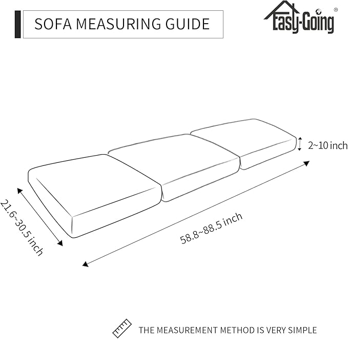 Easy-Going 100% Waterproof Chair Sofa Seat Cushion Slipcovers Couch Cushion Cover Stretch Furniture Protector for Kids, Pets (3-Piece Sofa Cushion, Chocolate)