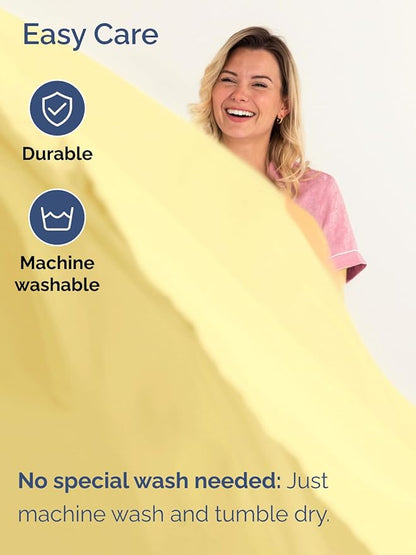 Extra Deep Cal King Sheet Set - 6 Piece Breathable & Cooling Sheets - Hotel Luxury Bed Sheets Set - Easy & Secure Fit - Soft, Wrinkle Free & Comfy Sheets Set - Yellow Sheet Set with Extra Deep Pockets