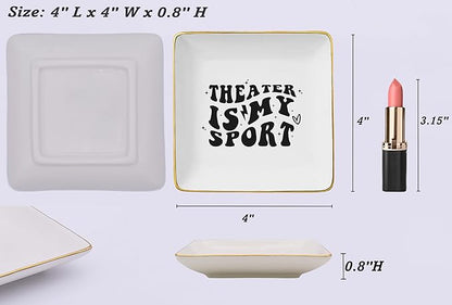 Dranma Themed Gift-In the Can Gifts-Movie Premiere Present-Theatre Lover Performance Actress Actors Director Present-Acting Inspired-Theater is My Sport-Ceramic Jewelry Tray Trinket Holder Ring Dish