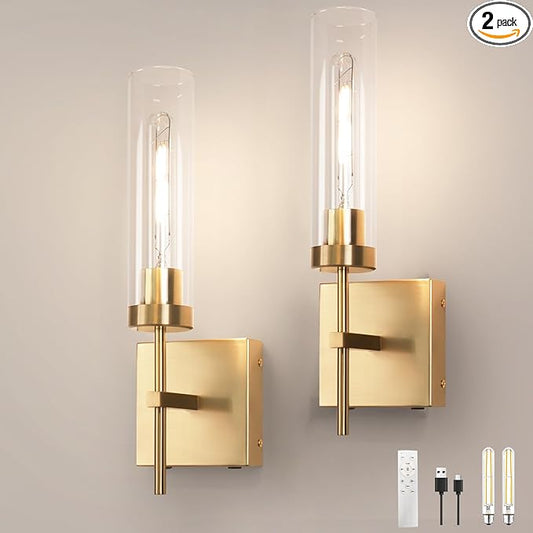 Wireless Sconces,Battery Operated Wall Sconce 15000mAh 3000K Infinitely Dimmable with Remote Control Endurance 200 Hours Fast Charging,Wall Sconce for Bedroom Living Room Hallway