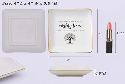 NZY Teacher Appreciation Gifts - Ceramic Jewelry Tray Trinket Holder Ring Dish, Perfect for Teacher's Week or Christmas