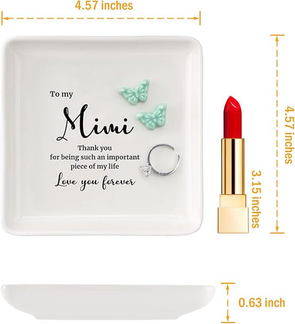 HOME SMILE Mimi Gifts for Grandma Christmas Mother's Day-I Love You Mimi Ring Dish-Mimi Gifts for Grandma Nana Birthday Valentine's,Gifts for Mimi from Grandkids Grandchildren