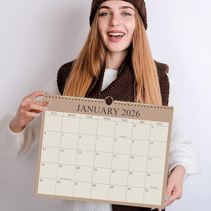 2026 Calendar - Wall Calendar 2026-2027 from January 2026 - June 2027, 18 Months Calendar with Premium Paper, Twin-Wire Binding & Hanging Hook, 8.5" x 11", Green