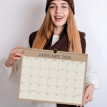 2026 Calendar - Wall Calendar 2026-2027 from January 2026 - June 2027, 18 Months Calendar with Premium Paper, Twin-Wire Binding & Hanging Hook, 8.5" x 11", Green