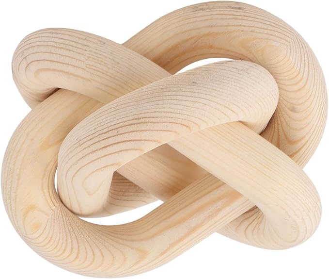 Pongnas Decorative Wood Chain Links for Home Dcor - Rustic Links for Living Room, Coffee Shop & More in Elegant (Light Brown)