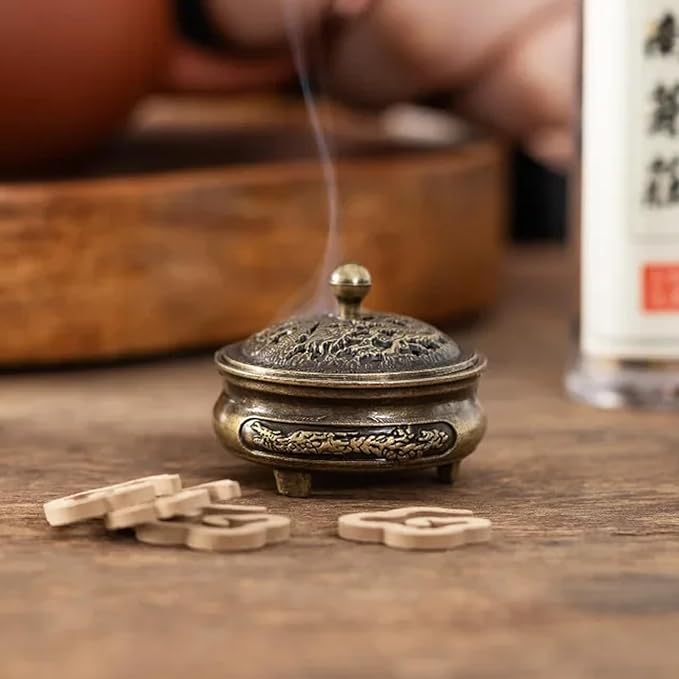 2 PCS Classics Incense Burner Holder for Cones & Sticks - Traditional Mini Ceramic Aromatherapy Incense Cone Holder with Detachable Tray, Decorative Zen Home Office Decor
