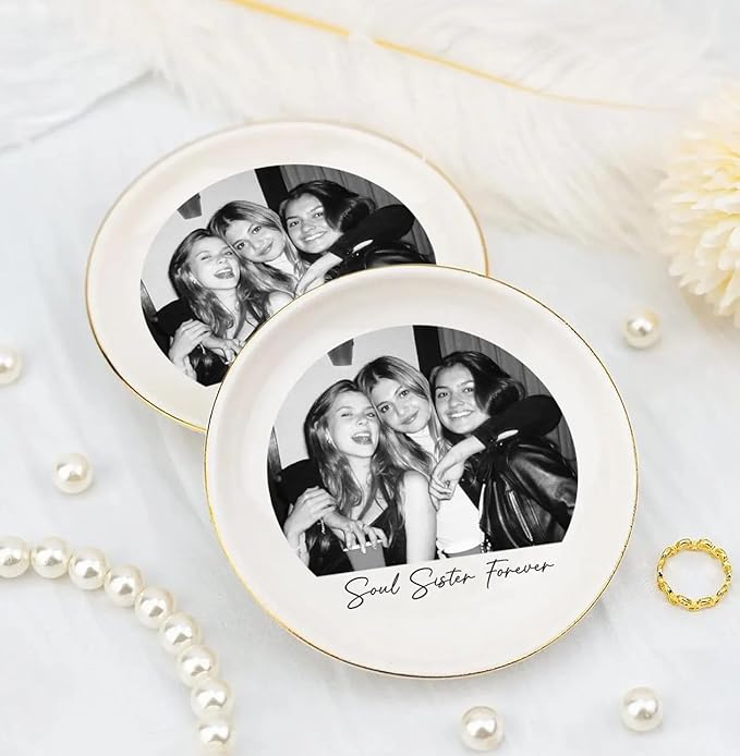 UrbanNEST Personalized Friendship Jewelry Dish, Sister Jewelry Dish, Custom Besties Gifts, Bff Gifts, Friendship Gift, Best Friend Gift for Women, Customized Jewelrys Plate, Birthday, Christmas 2